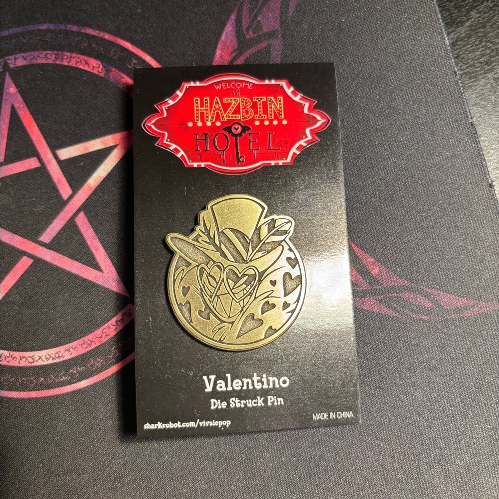 Valentino Die Struck Pin Hazbin Hotel PILOT Collectable (SOLD AS MISPRINT)